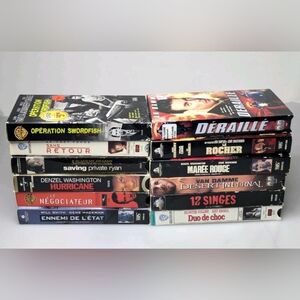 Lot of 12 French VHS Movies. Amazing Titles! Action, Drama, Fiction, Sci-fi, War